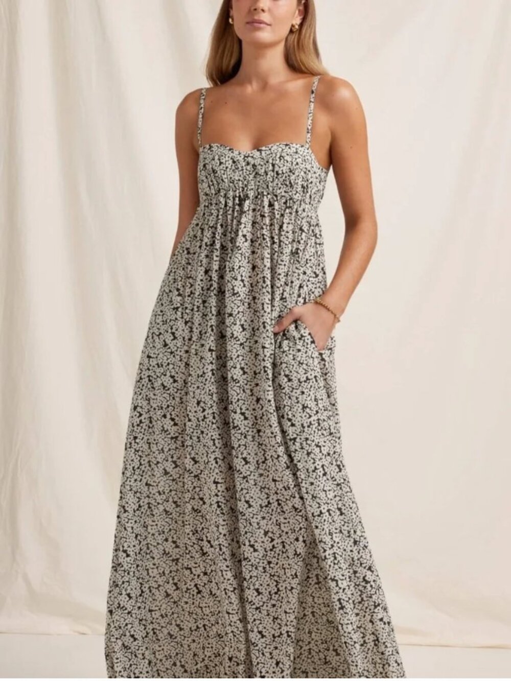 Peony Everlasting Maxi Dress Bisou Floral Cotton Resort- Small